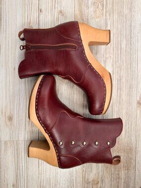 Swedish Hasbeen Boots - Burgundy Red Leather, Size 38